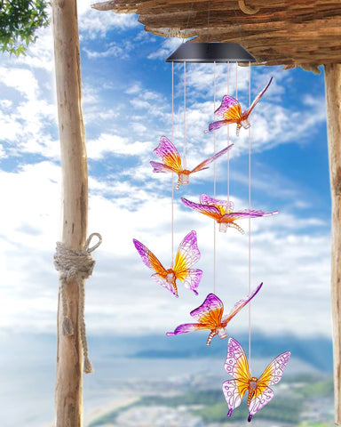 DesGully Butterfly Wind Chime enhances garden and patio decor