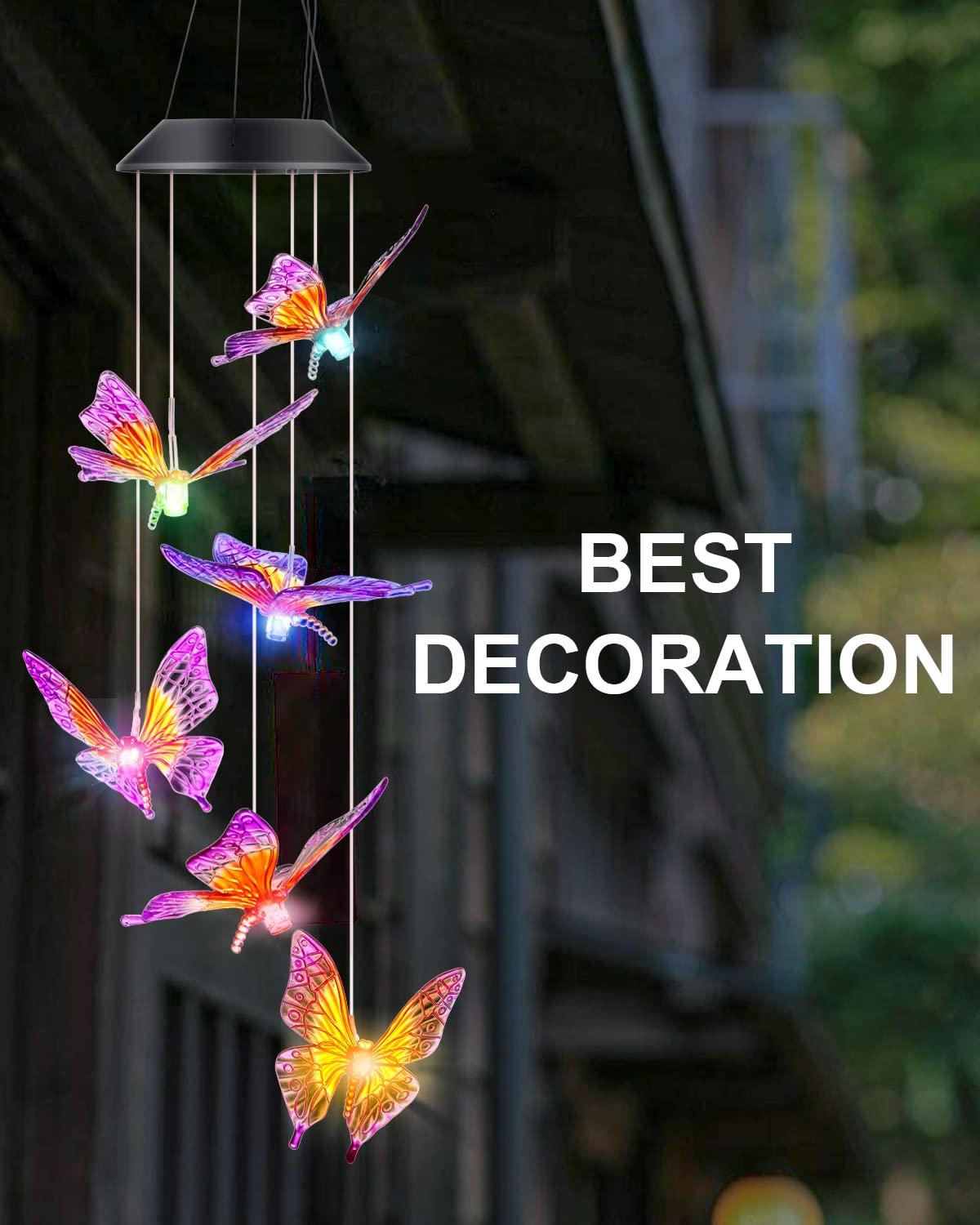 DesGully Butterfly Wind Chime gift pack includes hook and manual