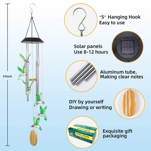 DesGully hummingbird silhouette night light adds charm to patios