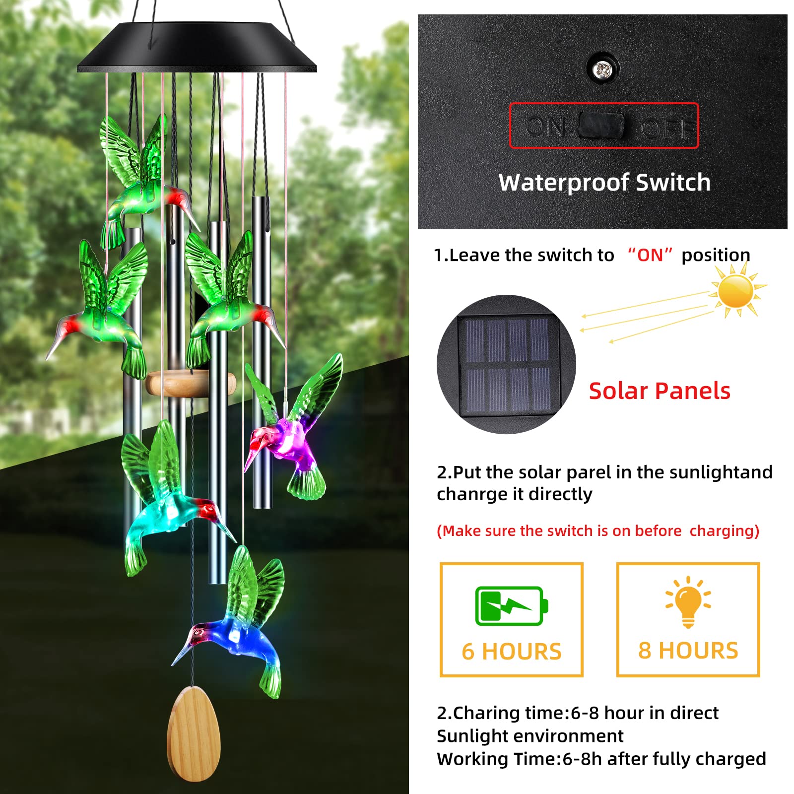 DesGully wind chimes garden decor 25-inch length elevate outdoor spaces