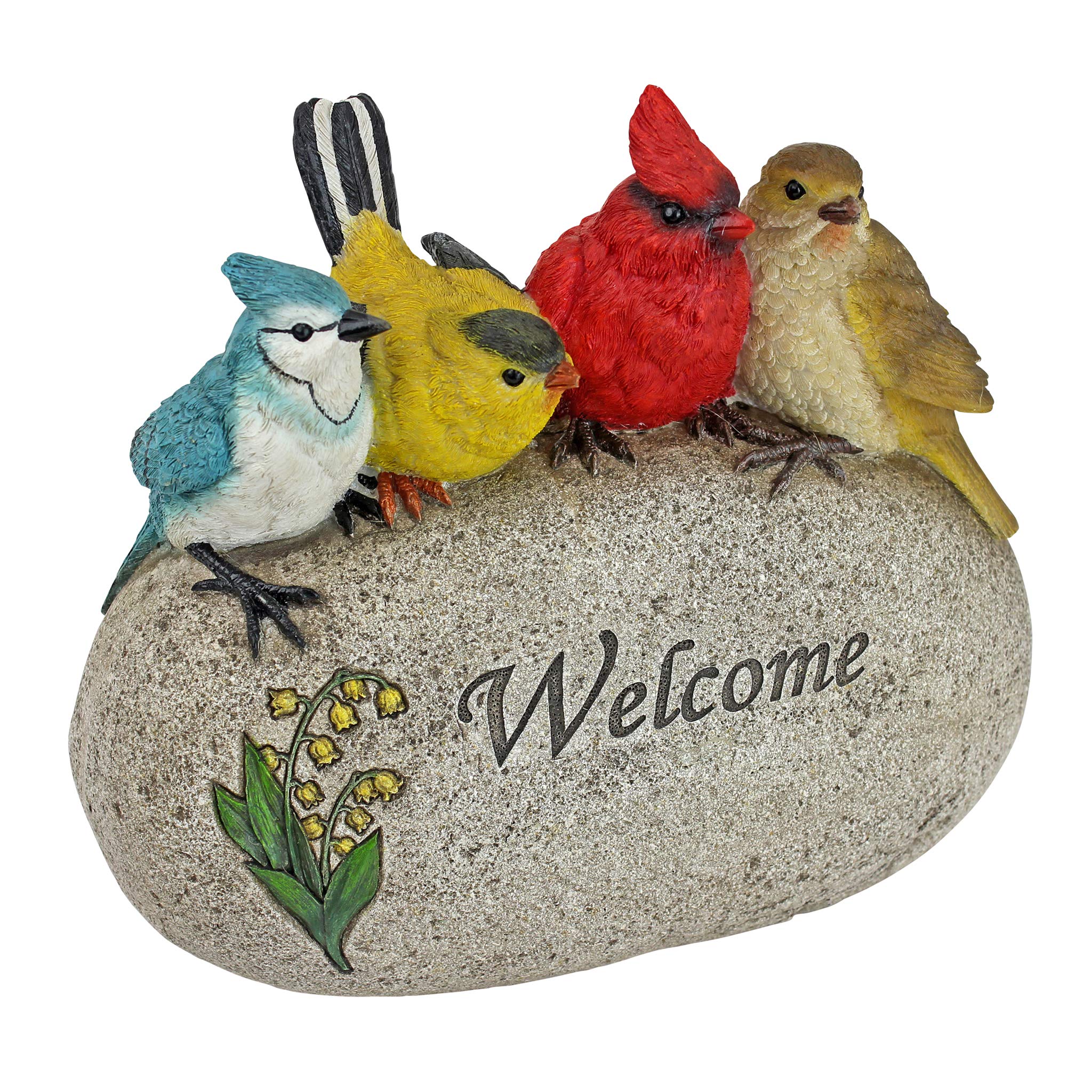 Design Toscano Birdy Welcome stone front-yard statue adds cheerful curb appeal.