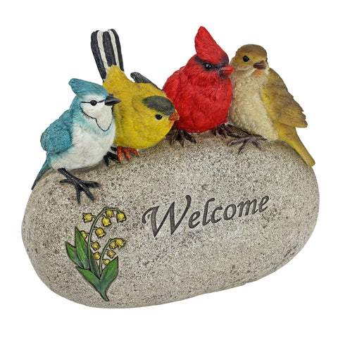 Design Toscano Birdy Welcome stone front-yard statue adds cheerful curb appeal.