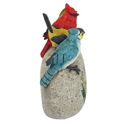 Design Toscano Birdy Welcome stone side profile highlights skilled craftsmanship.