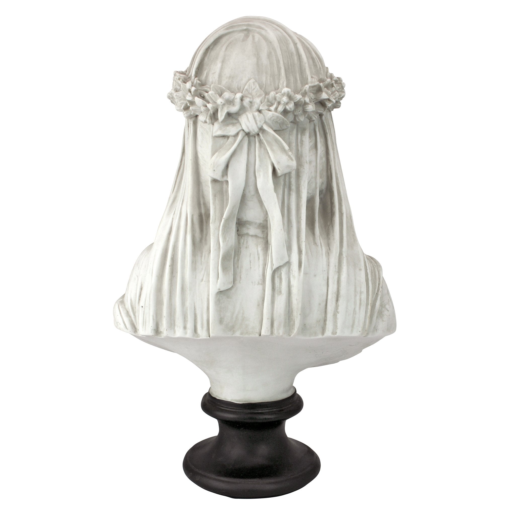 Cast-stone resin texture of the Design Toscano bust showing sculptural depth.