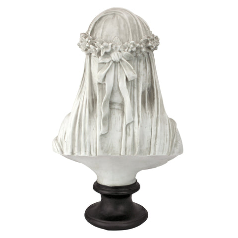 Cast-stone resin texture of the Design Toscano bust showing sculptural depth.