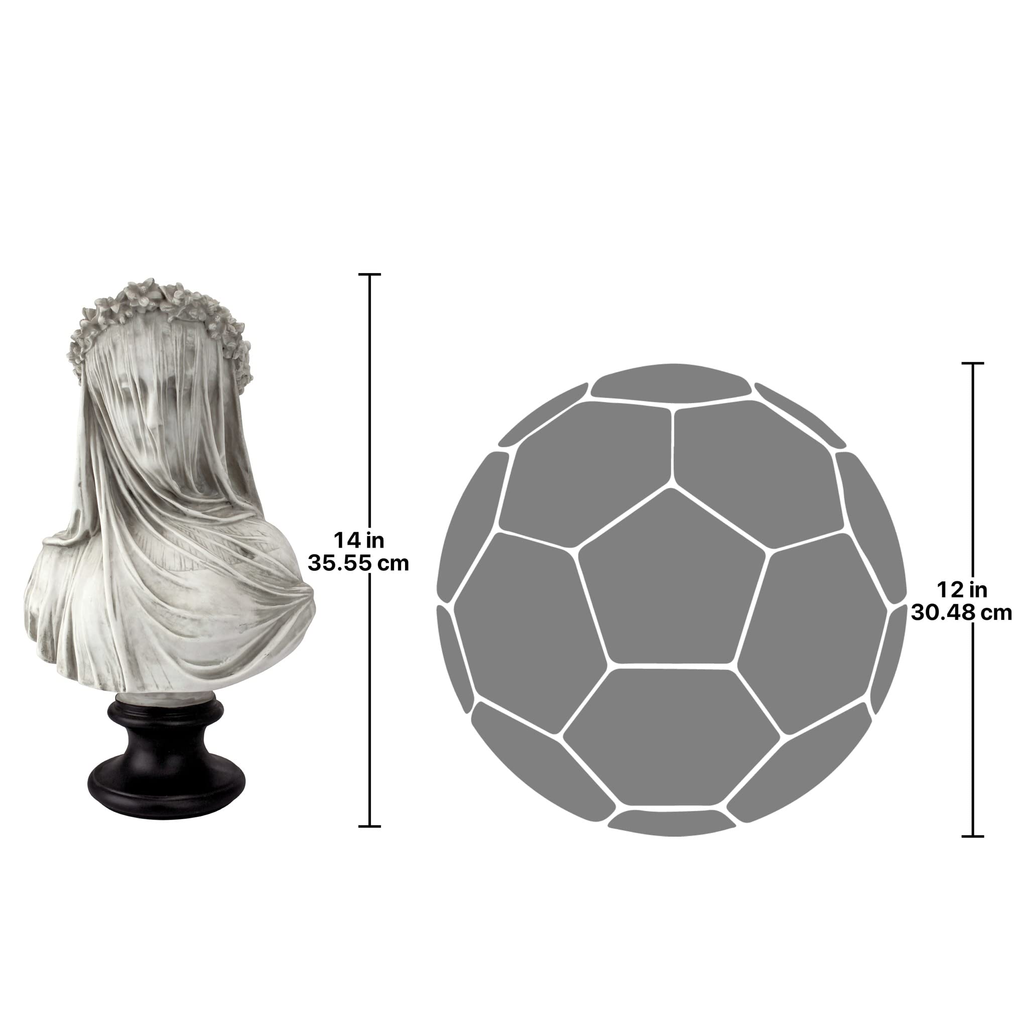 Draped fabric detail on the Design Toscano veiled maiden bust.