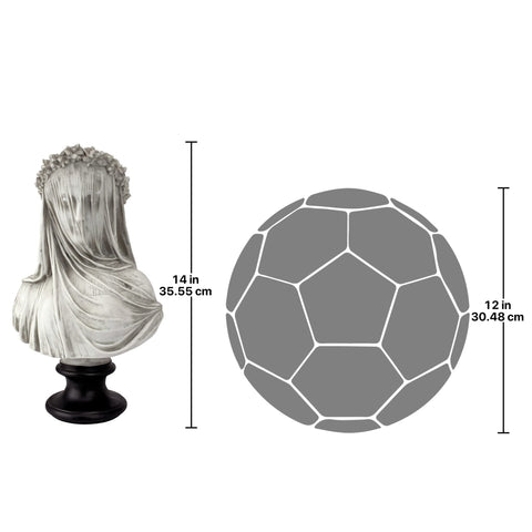 Draped fabric detail on the Design Toscano veiled maiden bust.