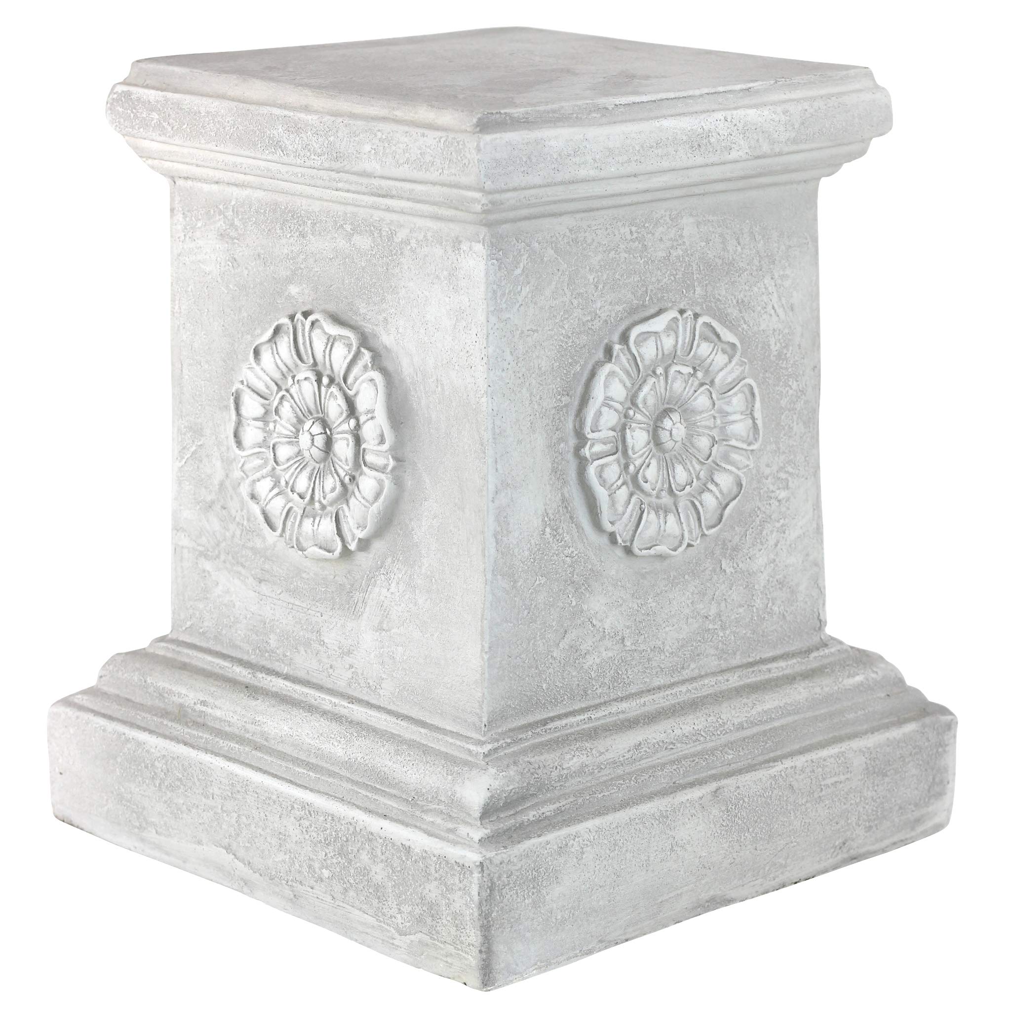 Design Toscano English Rosette plinth top elevates statues with classic rosette detail