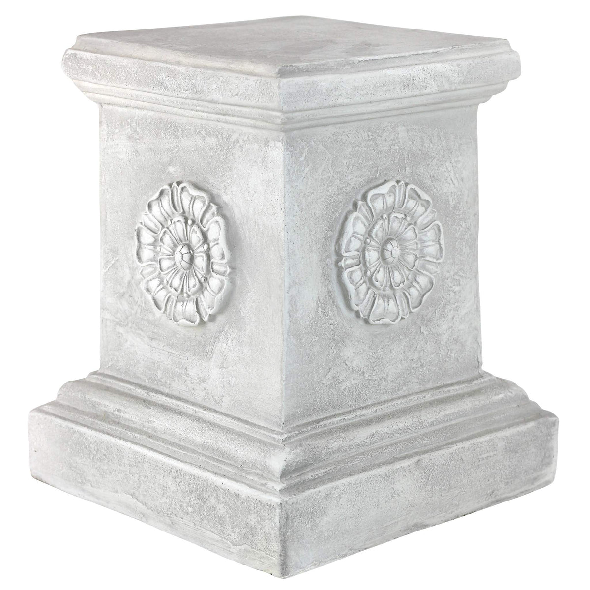 Design Toscano English Rosette plinth top elevates statues with classic rosette detail