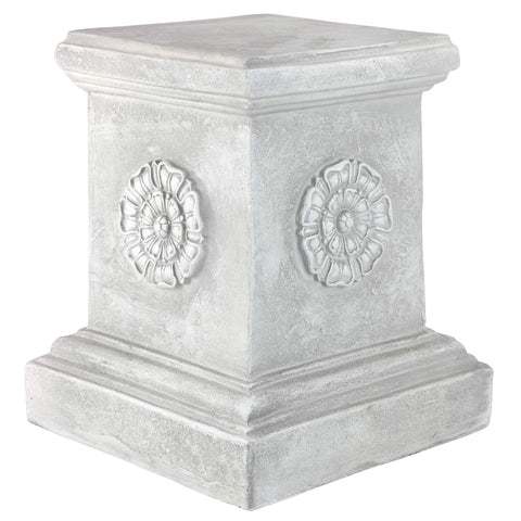 Design Toscano English Rosette plinth top elevates statues with classic rosette detail