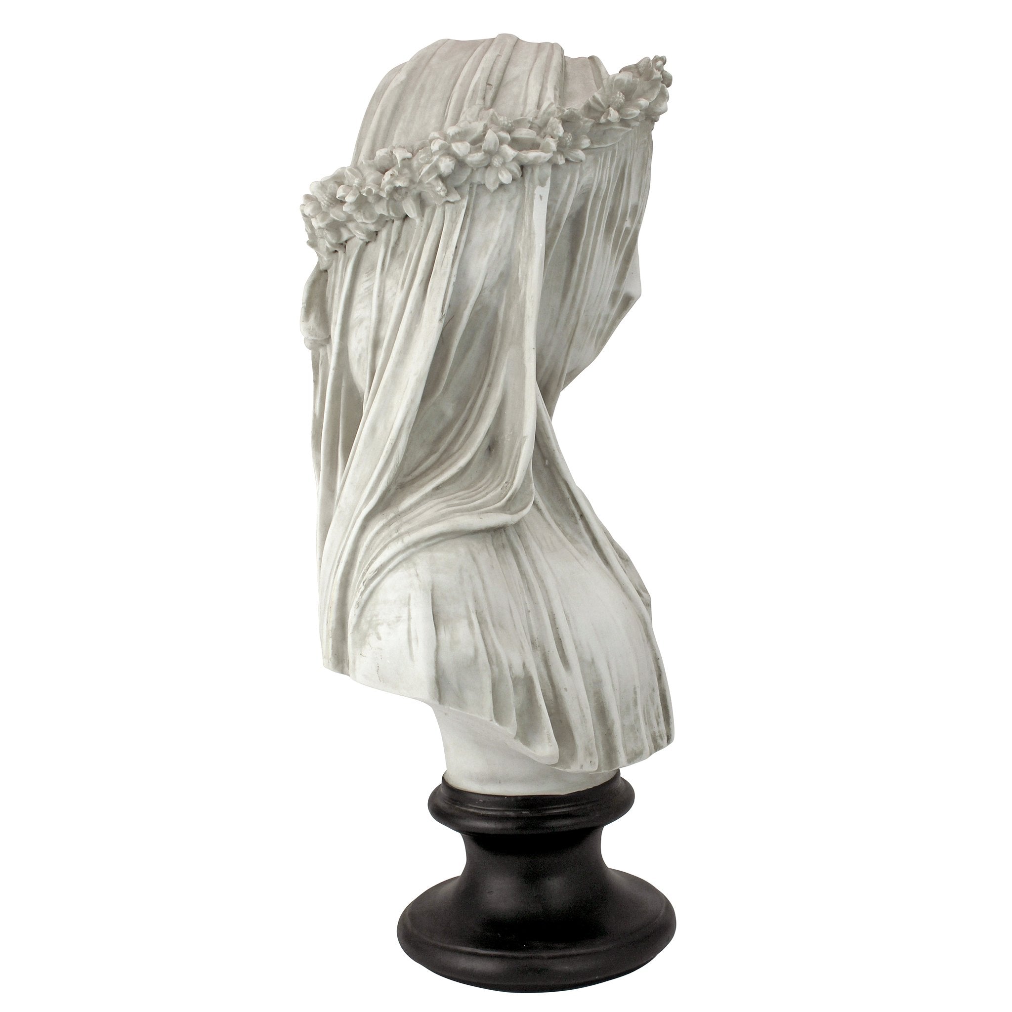 Nine-inch width detail of the Design Toscano bust for mantel display.
