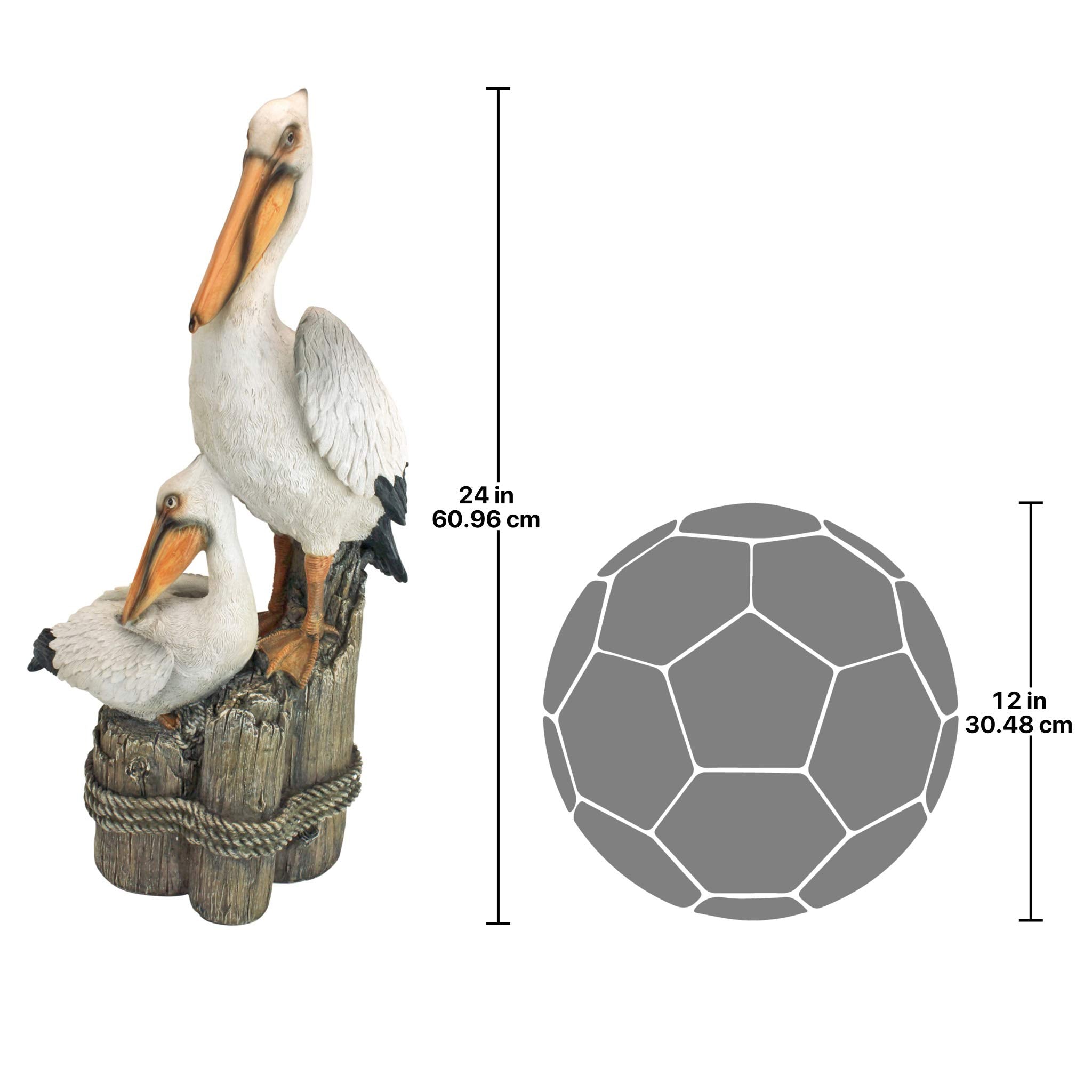 Design Toscano ocean scene pelicans statue elevates yard decor.