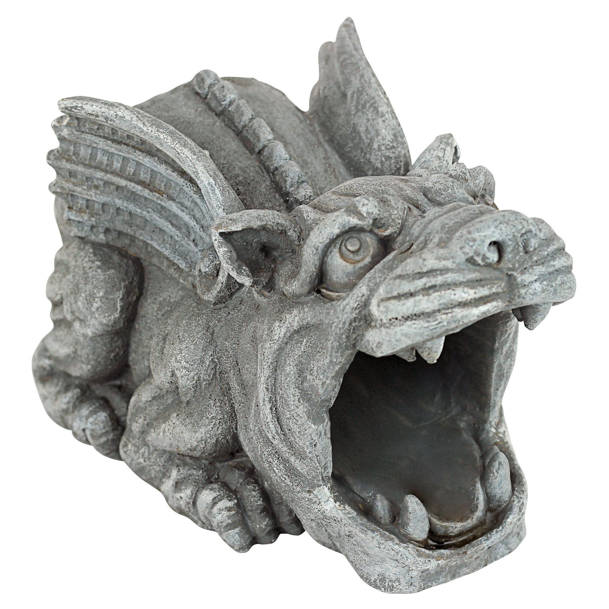 Design Toscano Roland gargoyle downspout extension channels rain away from the foundation.