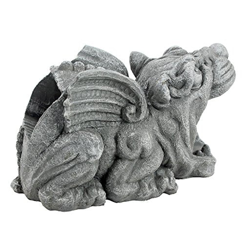 Design Toscano Roland gargoyle water diverter adds Gothic drama to your exterior.