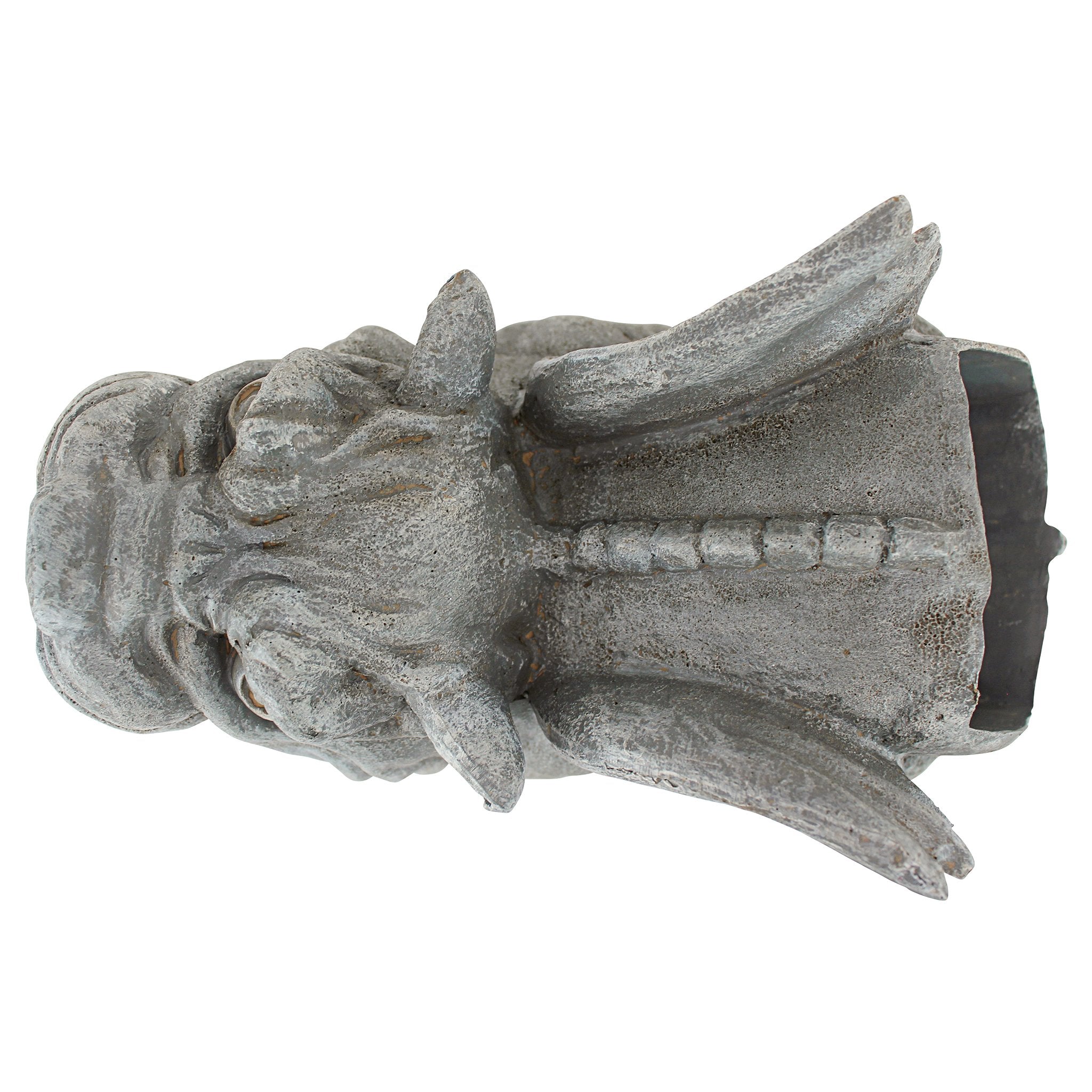 Design Toscano Roland gargoyle features a wide-open mouth to guide water.