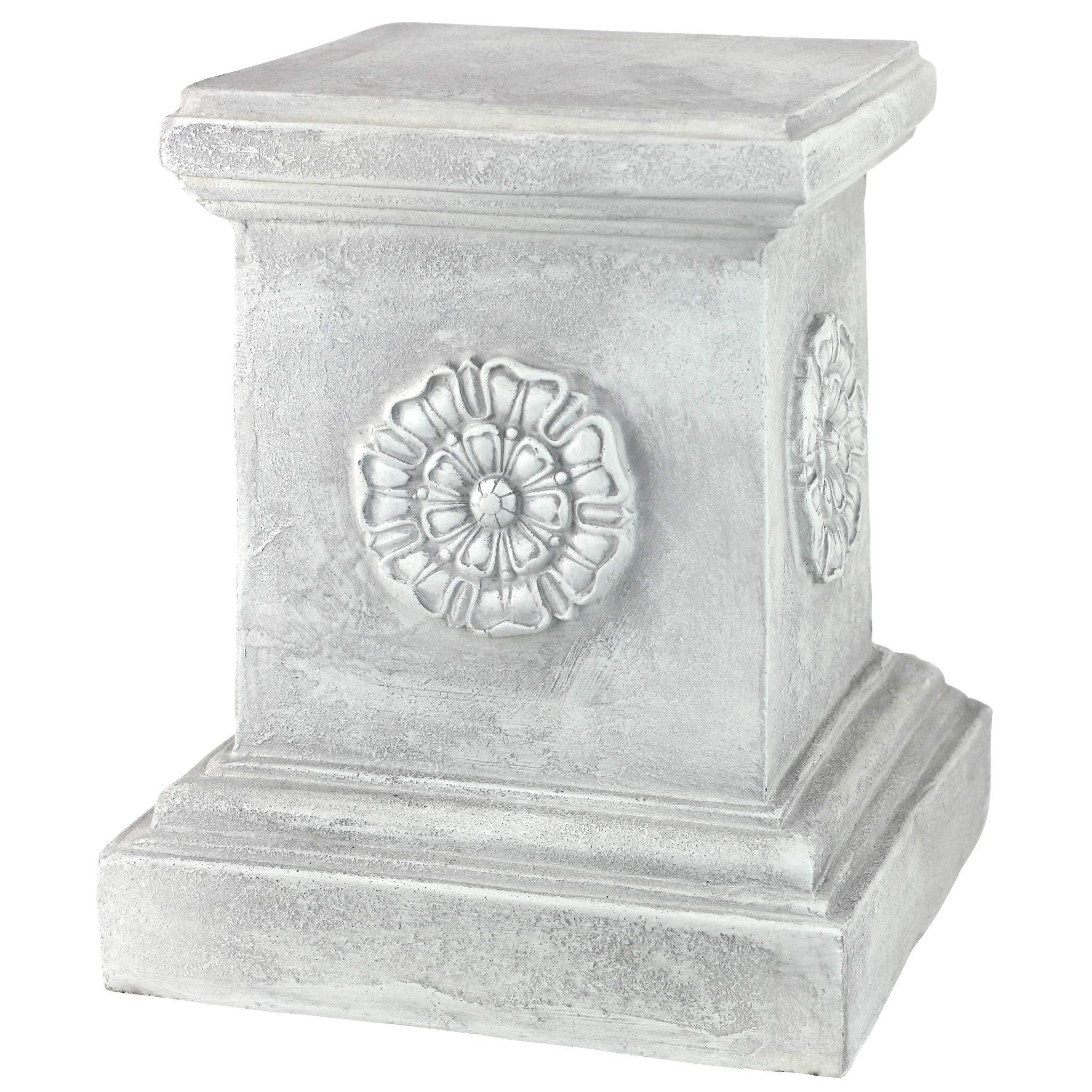 Design Toscano thirteen-inch tall plinth elevates focal pieces beautifully