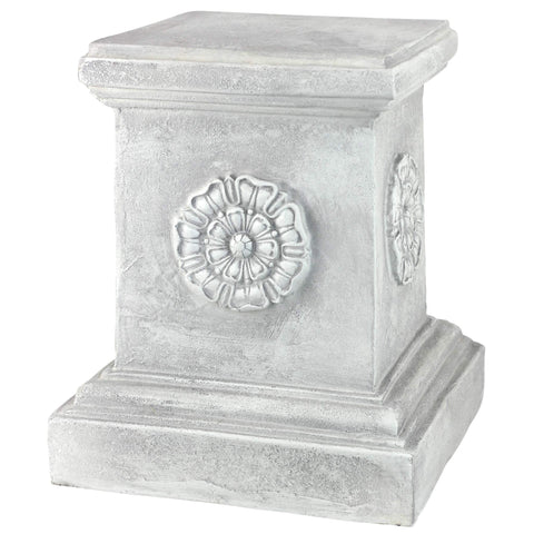 Design Toscano thirteen-inch tall plinth elevates focal pieces beautifully