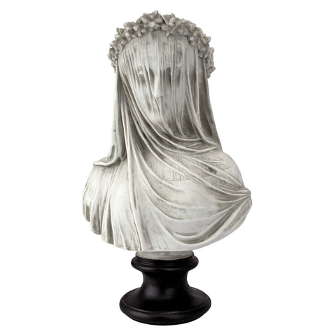 Brand Design Toscano Veiled Maiden Bust with focus on the veiled silhouette for antique-inspired decor.