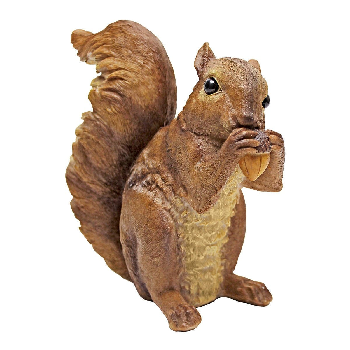 Design Toscano Chomper woodland squirrel statue in full garden view, lifelike pose and charm.