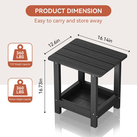 Designora by JDC Adirondack side table two-tier storage keeps essentials within reach
