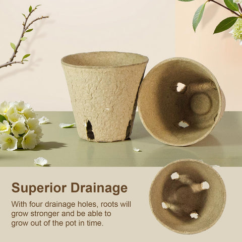 DESKEMAI peat pots used for herbs, vegetables, and fruits