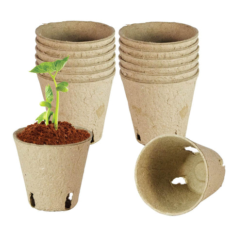 DESKEMAI peat pots top view for easy seedling starting
