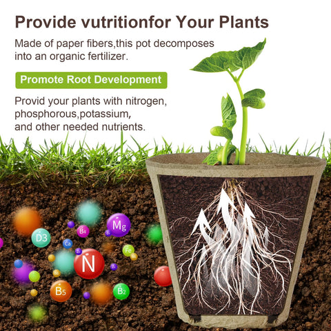 DESKEMAI peat pots sturdy structure supports young plants