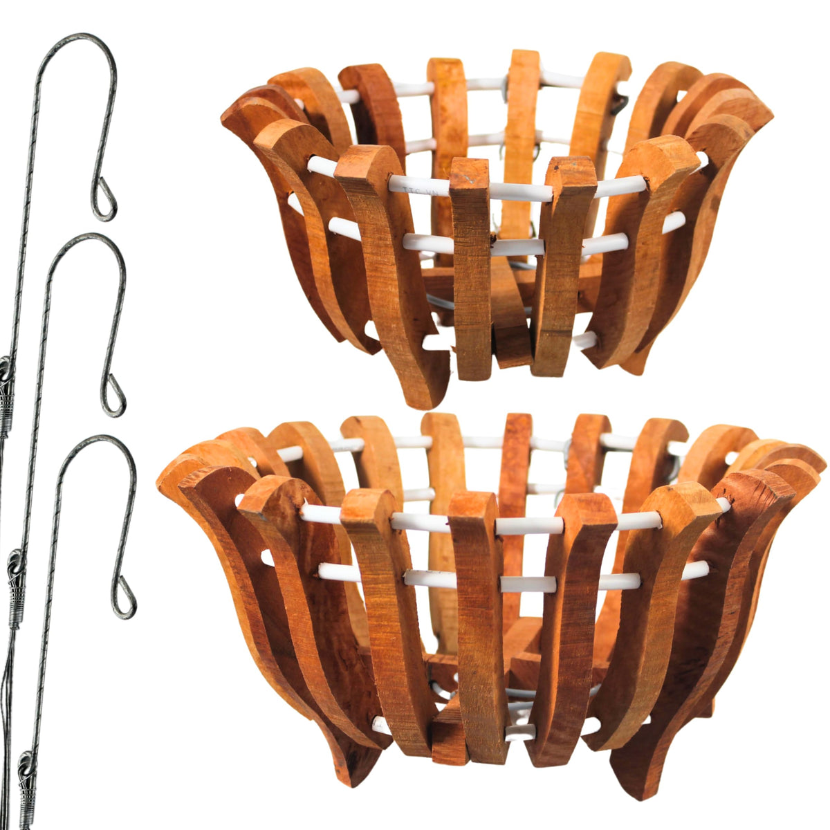 DESQUIGGLE 2 rustic lotus-shaped orchid basket, outdoor 10in, enhances airflow for orchids.