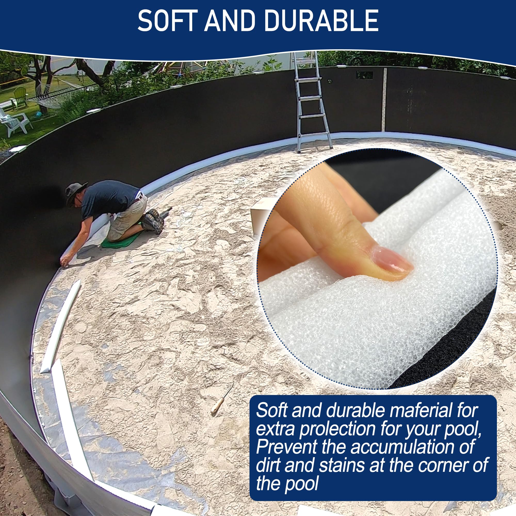 Desunqin peel-and-stick pool cove enabling fast setup