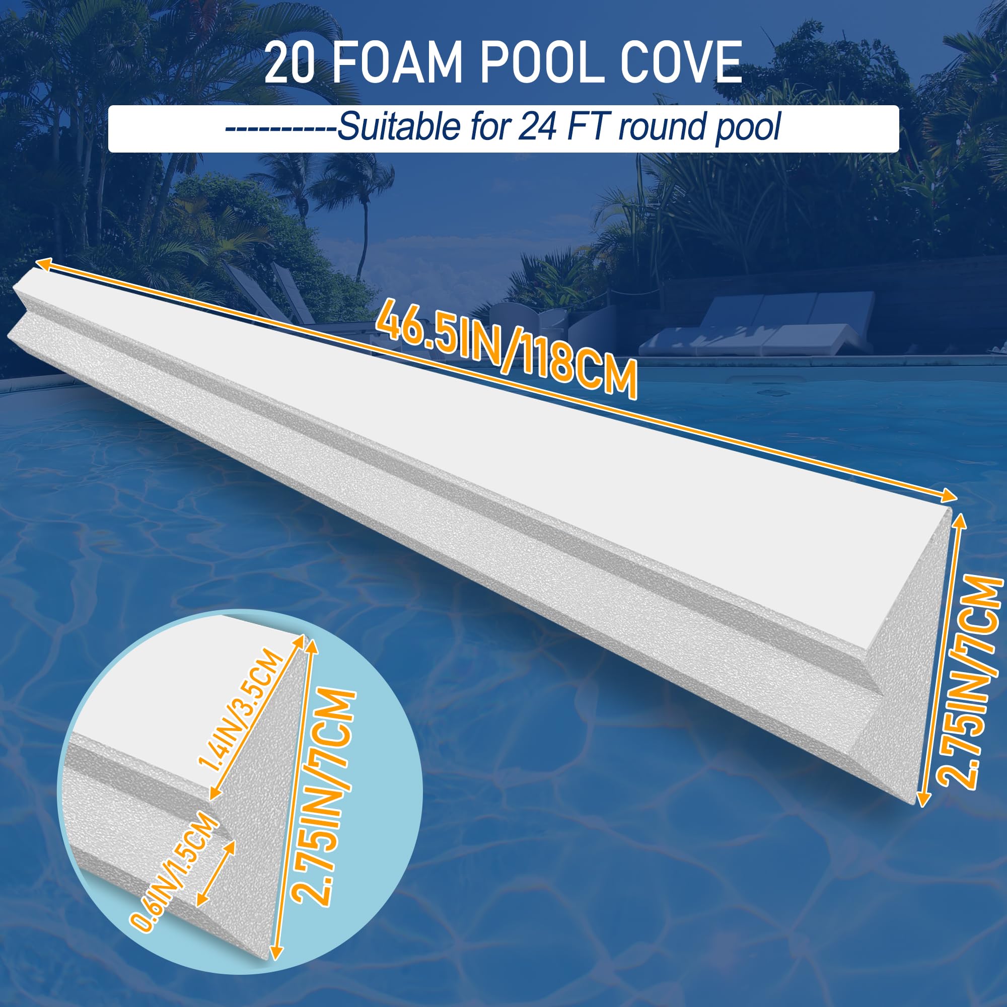 Desunqin closed-cell foam pool cove offering durable edge protection
