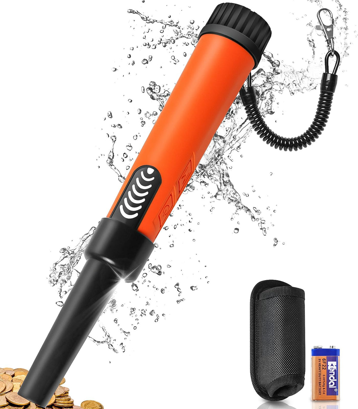DetectTrek MD-880 pinpointer front view with LCD display for precise detection