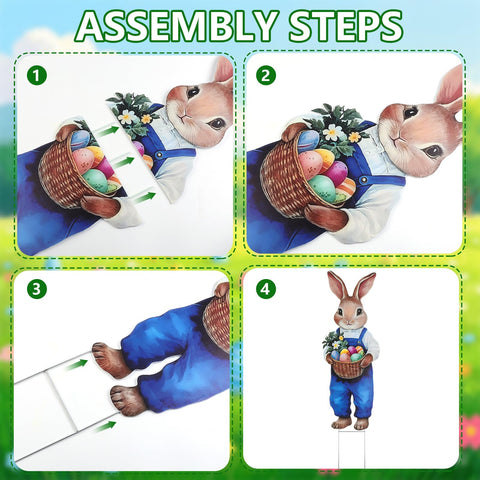 DETENE detachable stakes simplify storage for next year’s Easter display.