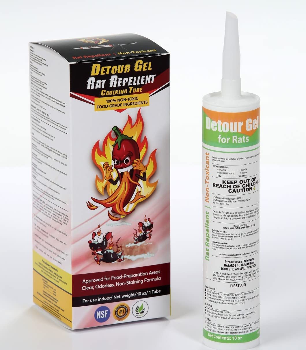 DETOUR Rat Repellent Gel tube packaging prepared for professional deterrence.