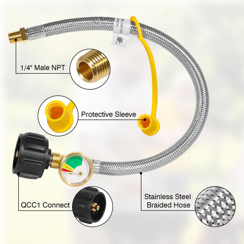 Detoypapa 1-4 NPT to QCC1 connector fits standard RV regulators.