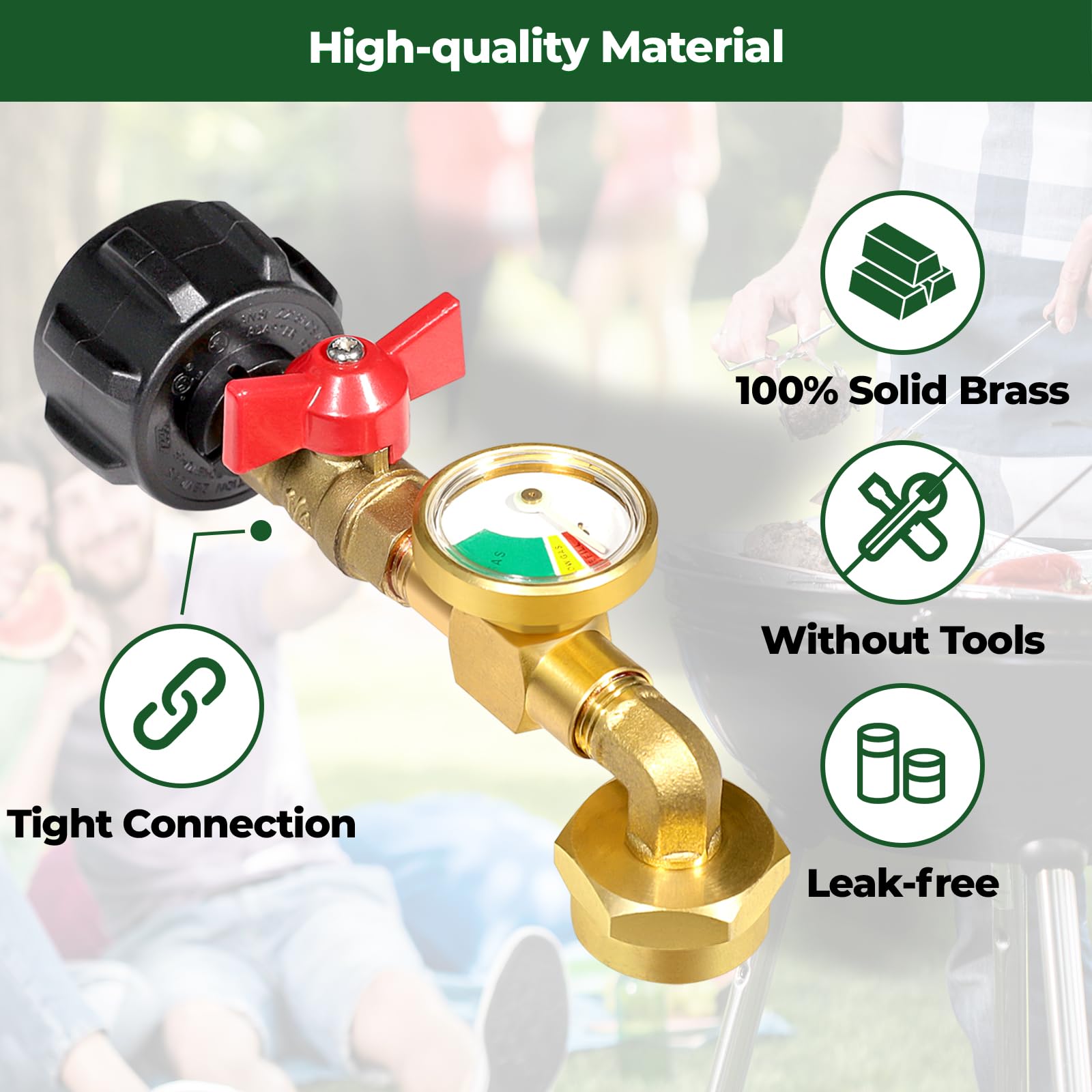 Detoypapa bleeder valve helps vent air for a smooth, safe fill.