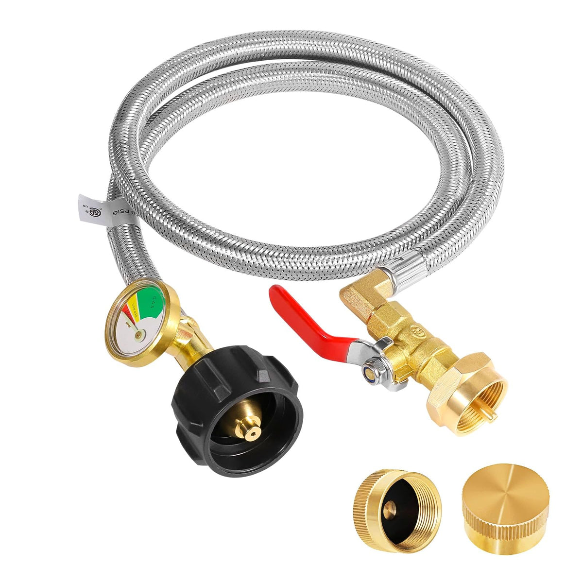 Detoypapa propane refill adapter with gauge for easy monitoring during transfers