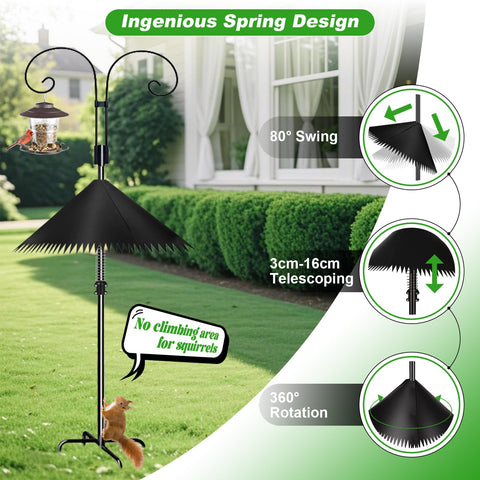 Detoypapa baffle with stainless steel spring deterring jumping squirrels