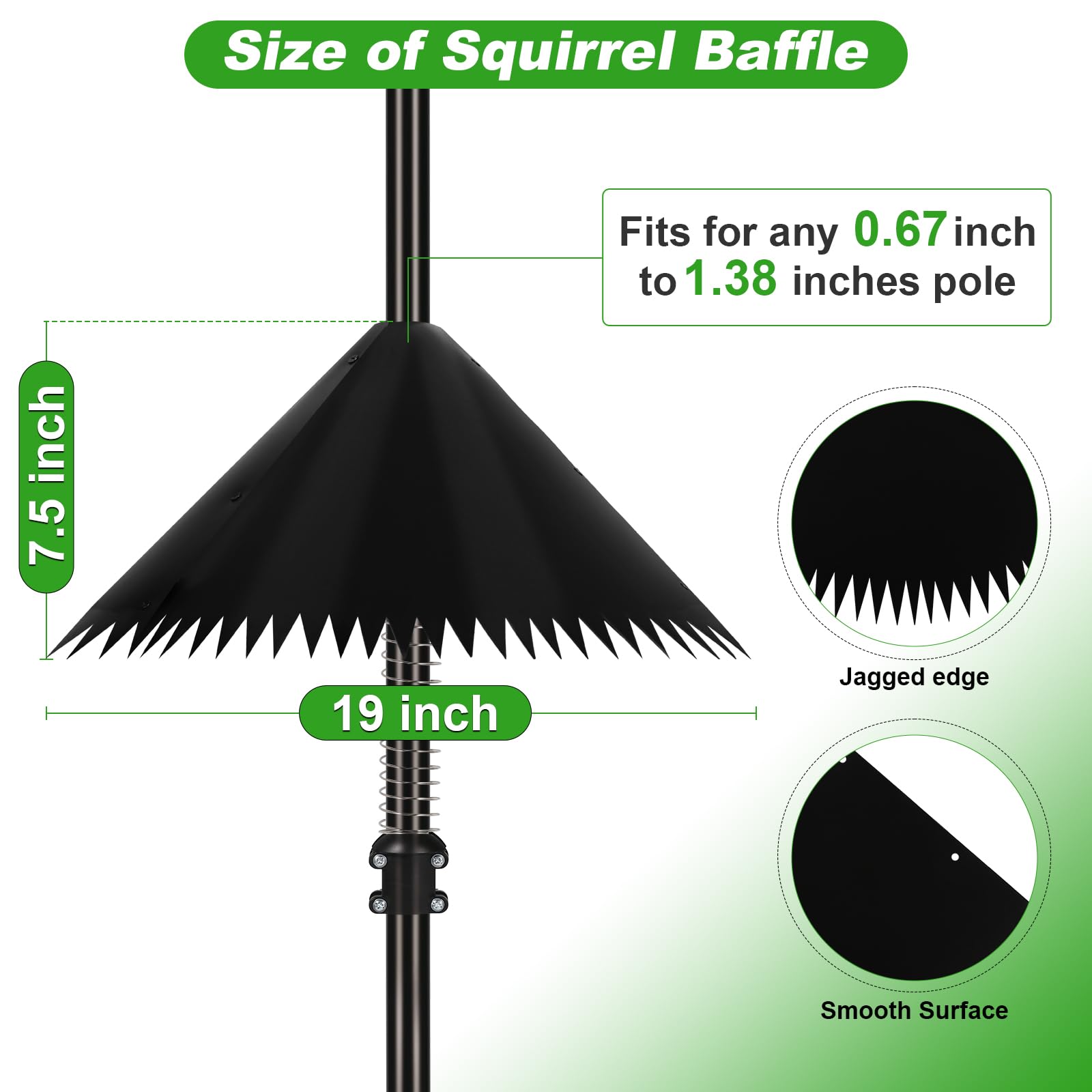 Detoypapa universal fit baffle attaches to bird feeder pole