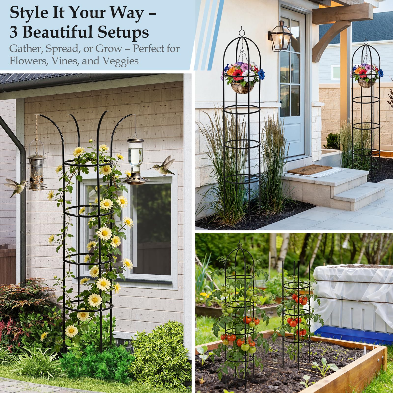 DEVISEFUN container trellis 4.9ft compact indoor/outdoor support