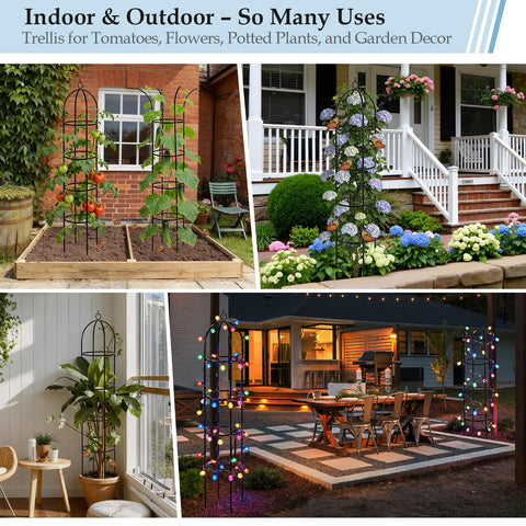 DEVISEFUN indoor-outdoor plant support versatile for year-round gardening