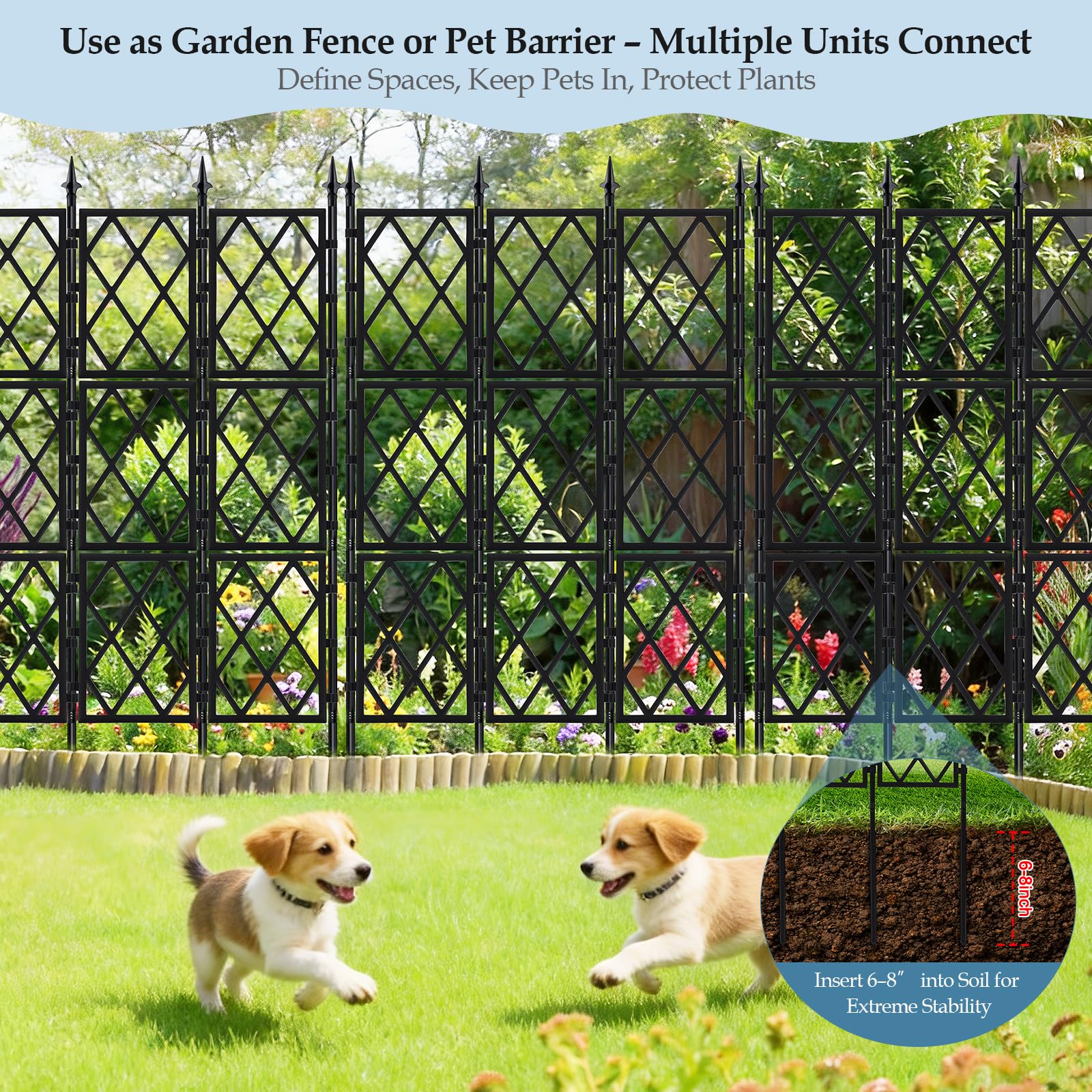 DEVISEFUN weather-resistant metal frame resists rust for year-round garden use.