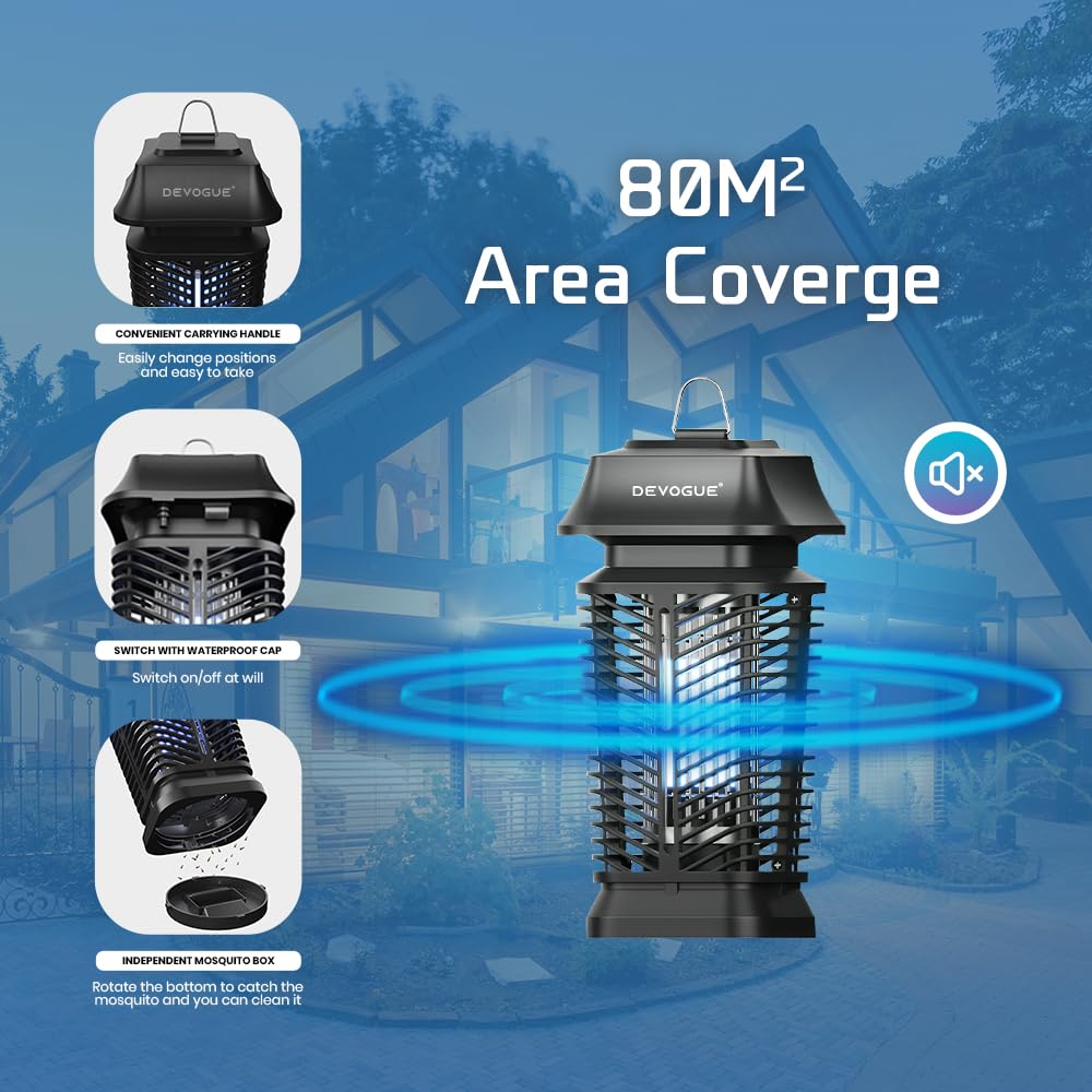 DEVOGUE Zapper provides 220–4200V high voltage for quick insect contact.