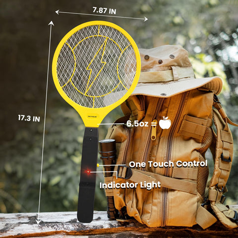 DEVOGUE bug zapper grid shows 3-layer protection for safer operation.