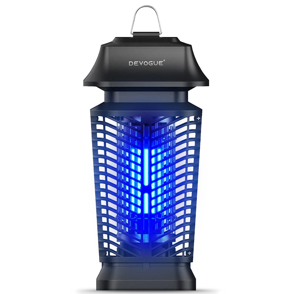 DEVOGUE Electric Bug Zapper with blue violet light for effective outdoor insect attraction.