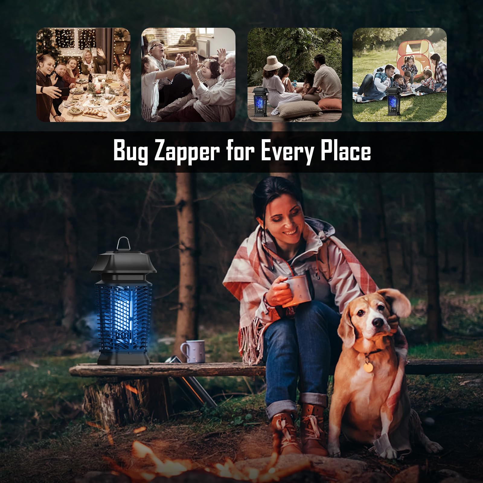 DEVOGUE bug zapper is designed for indoor and outdoor versatility.