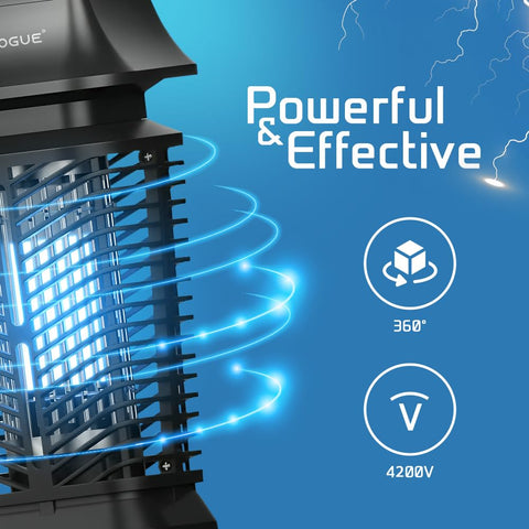 DEVOGUE Electric Bug Zapper with IPx4 rating withstands rain and splashes.