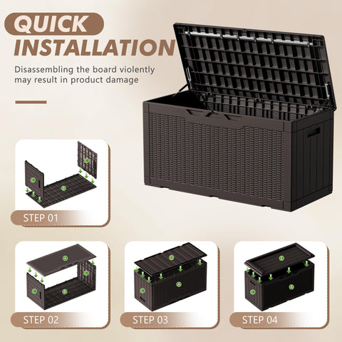 Devoko deck box with lockable lid enhances outdoor security and organization.