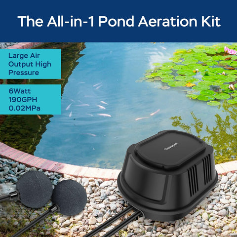 Devopet pond aerator dual outlet pump enables simultaneous aeration zones