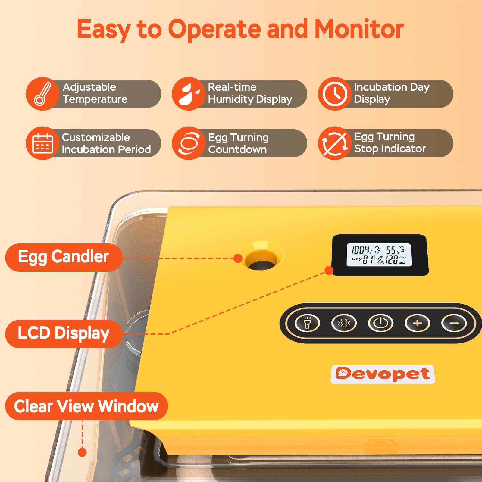Devopet viewing window with transparent lid enables easy monitoring of embryo development