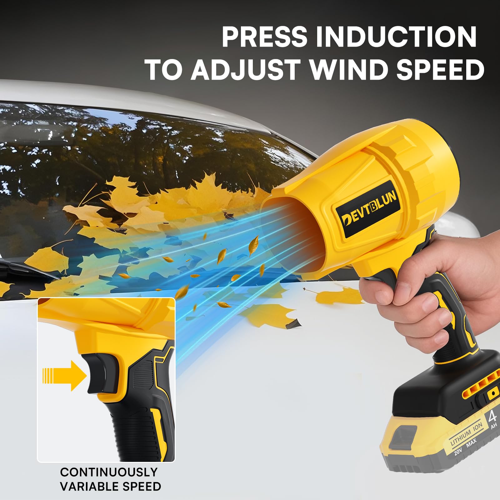 Compact handheld tool ideal for leaves, dust, and standing water around yards